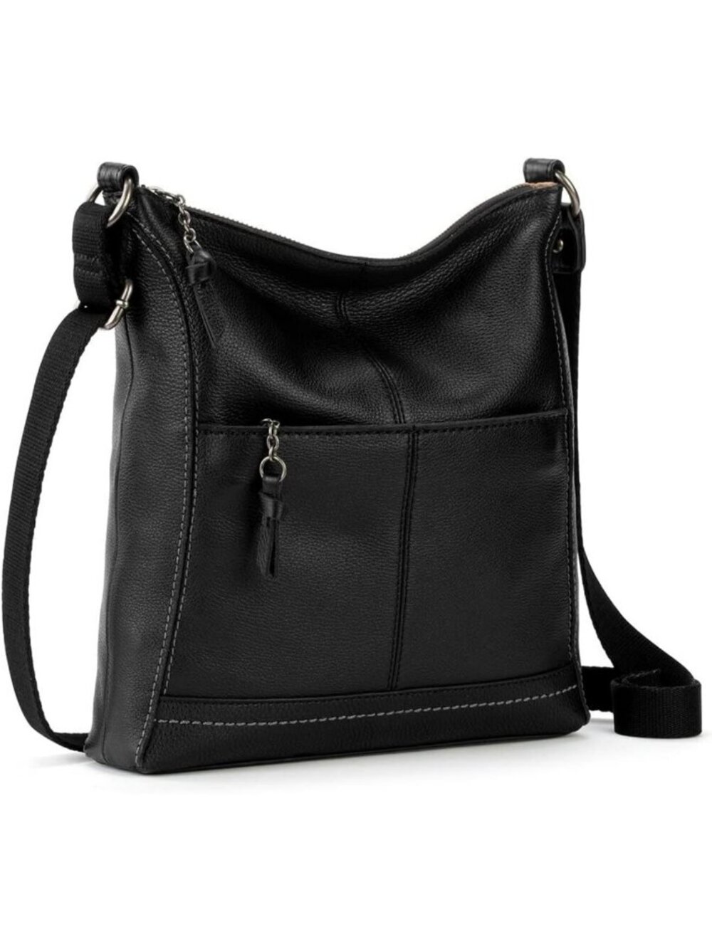 Stylish Leather Crossbody Purse with Zipper Closure & Adjustable Strap